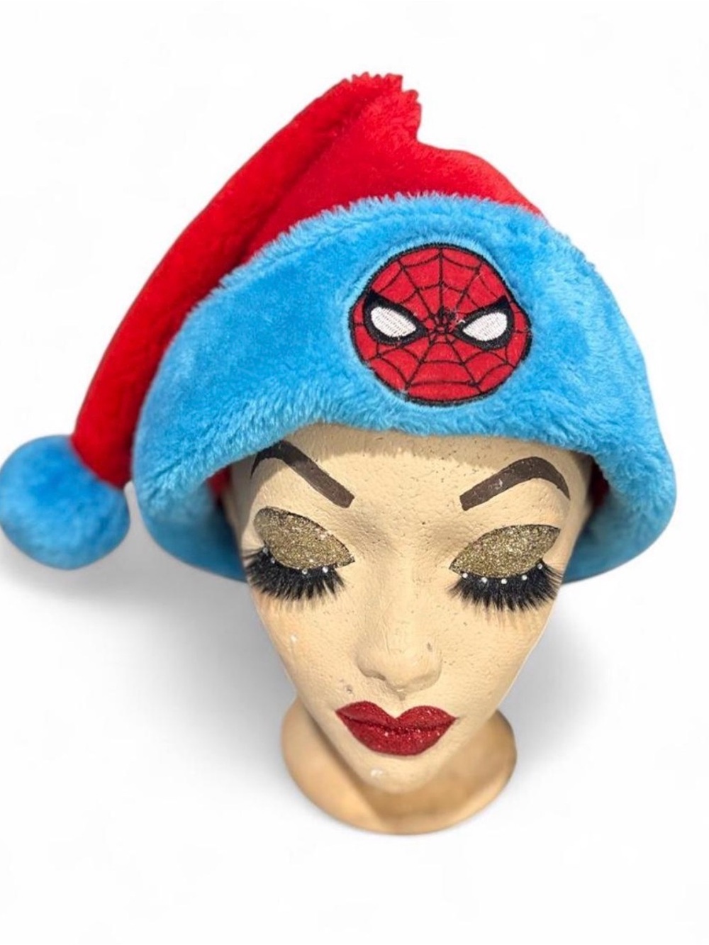 Marvel Kids Plush Spider-Man Santa Hat - Red & Blue